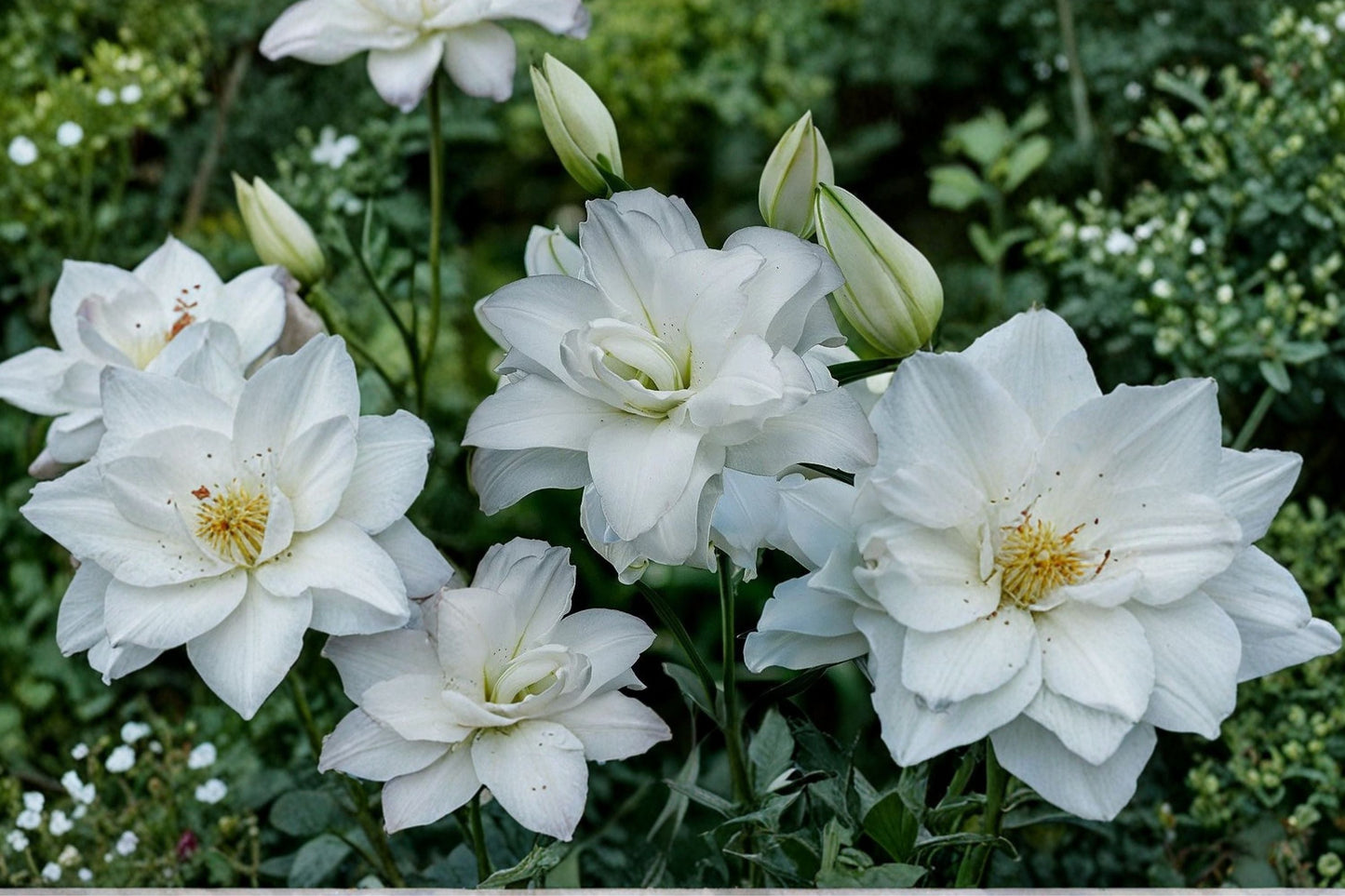 White Double Oriental Lily Bulb | Pollen-Free Perennial Flower | Lilium O 'Lotus Pure' | Garden & Cut Flower Plant
