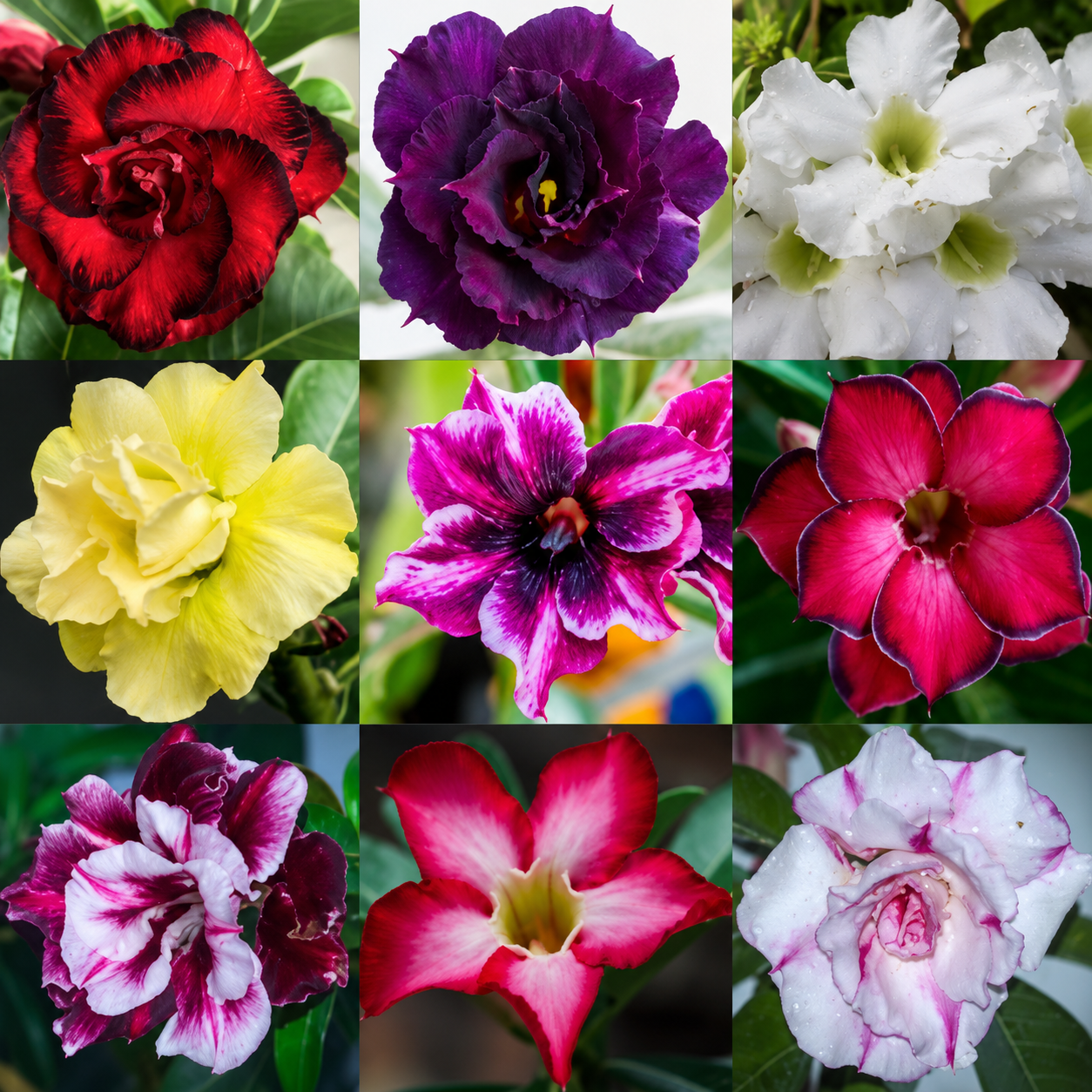 20 Rare Exotic Desert Rose Seeds - Adenium Obesum - Mixed Colors for Bonsai, Landscaping & Gardening