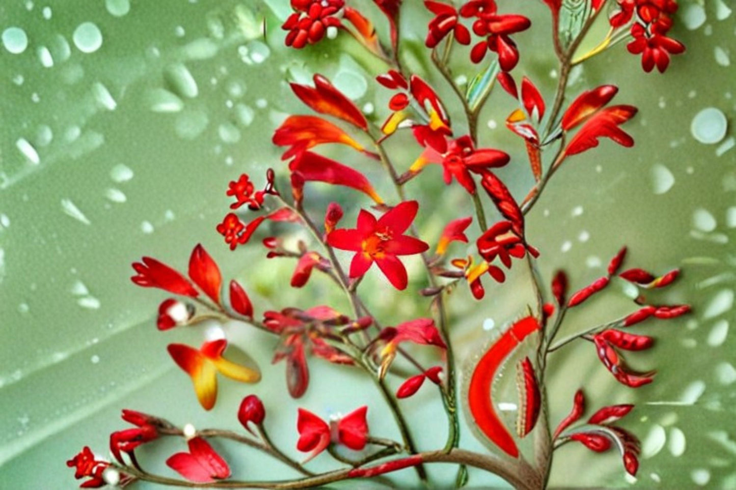 Crocosmia Bulb Clump – George Davison or Lucifer Montbretia, Summer Blooming Perennial, Bright Red Flowers, Garden Border or Container Plant