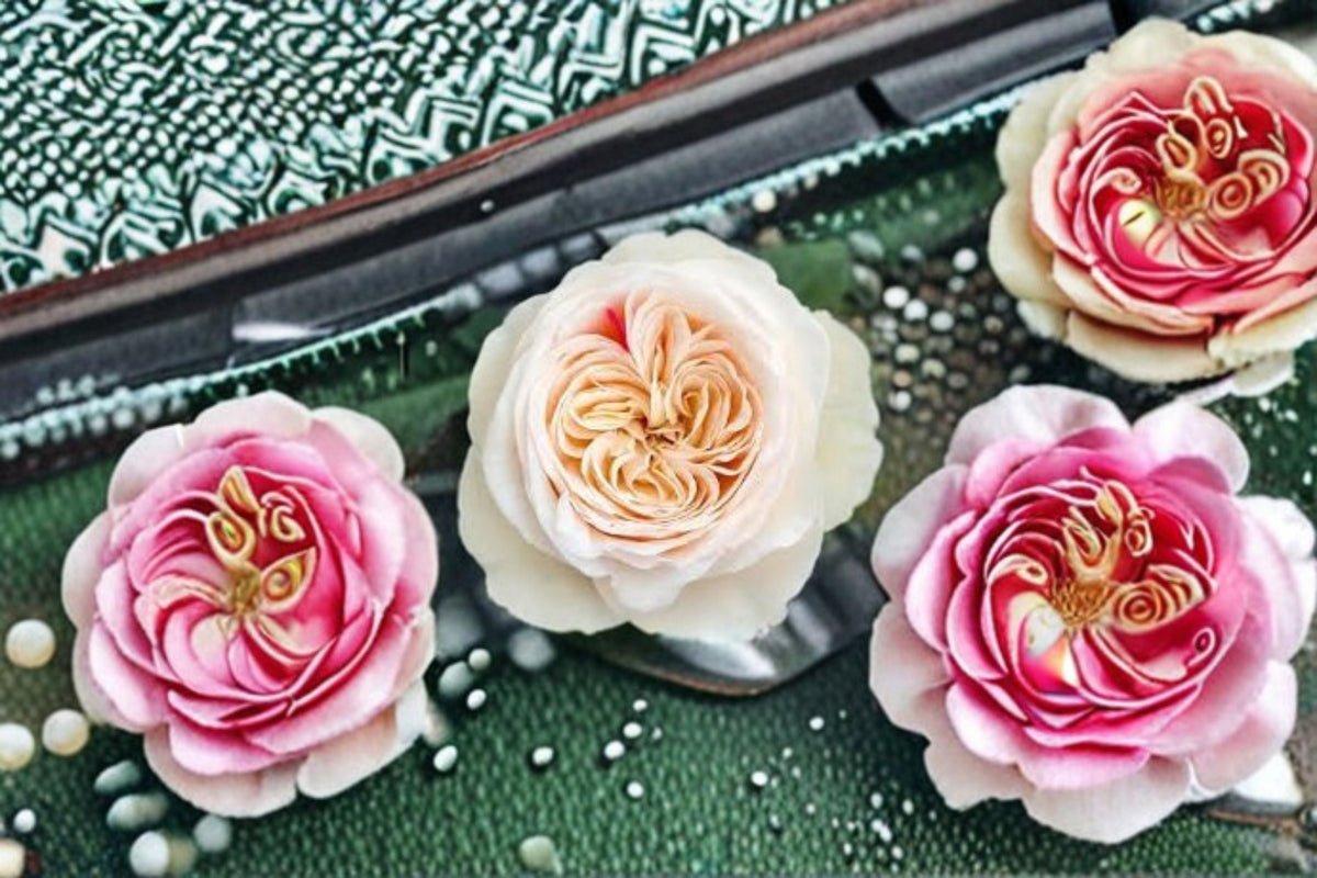 Shiratama Rose Live Plant - Creamy White Japanese Garden Rose - Rosa hybrid - Own Root Ornamental Flowering Shrub