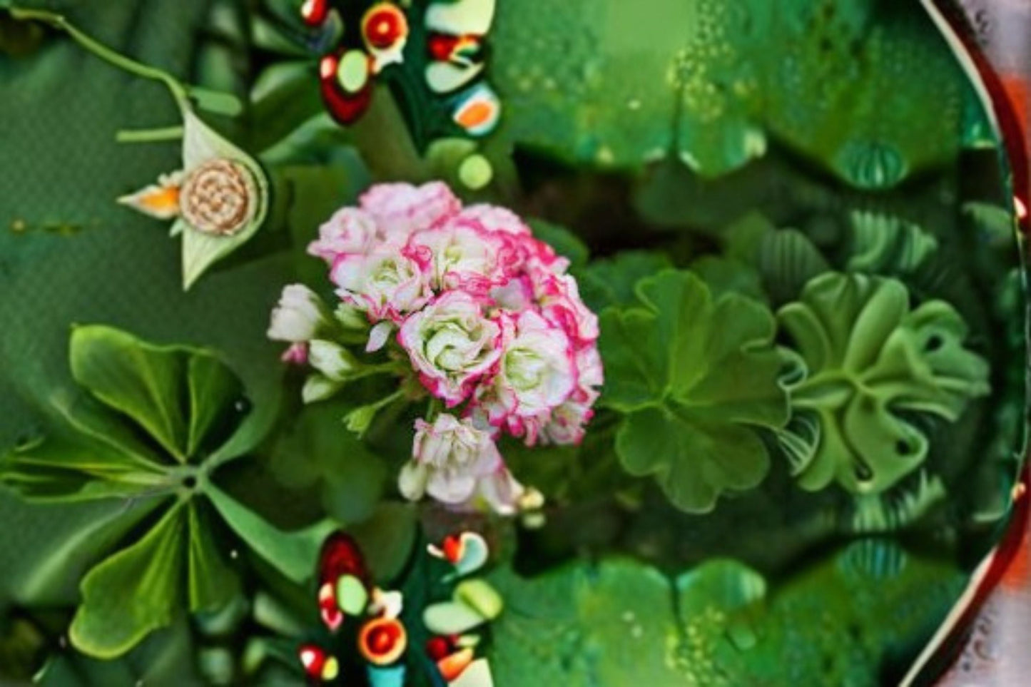 Apple Blossom Rosebud Geranium Live Plant – 4 Inch Pot – Pelargonium 'Apple Blossom Rosebud' Indoor Garden Plant