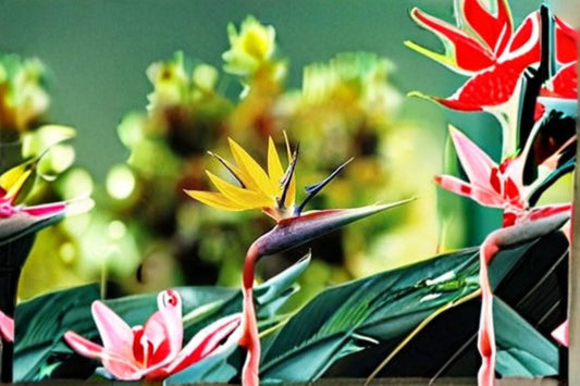 Mandela's Gold Bird of Paradise Live Starter Plant – Strelitzia reginae – Tropical Orange and Blue Flowers for Garden