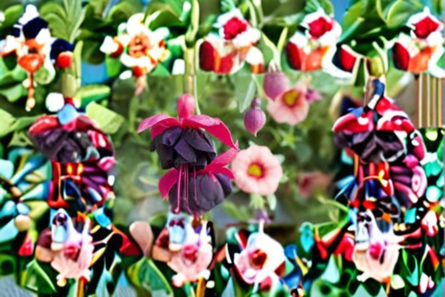 Fuchsia Plant – New Millenium Hybrid – Pink and Purple Blooms – Fuchsia hybrida for Garden, Patio, or Container