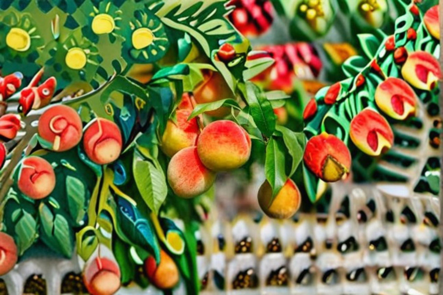 Peach Tree Cuttings – 7 Prunus persica Fruit-Bearing Plant for Garden or Home Growing