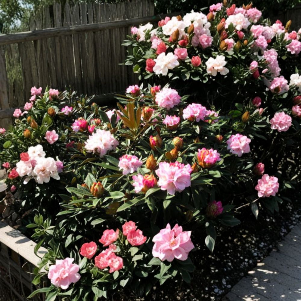 Rhododendron ‘Yaku Sunrise’ – Evergreen Shrub with Pink & White Blooms – Dwarf Container Plant, Cold Hardy, Midseason Flowering
