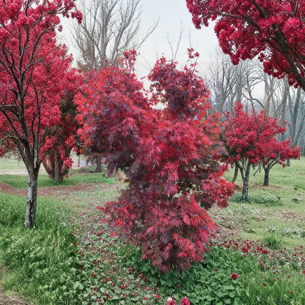 Acer ‘Red Dawn’ Japanese Maple Live Tree – Full Moon Hybrid, 25–30 Inches, Four-Season Color, Container Size #3
