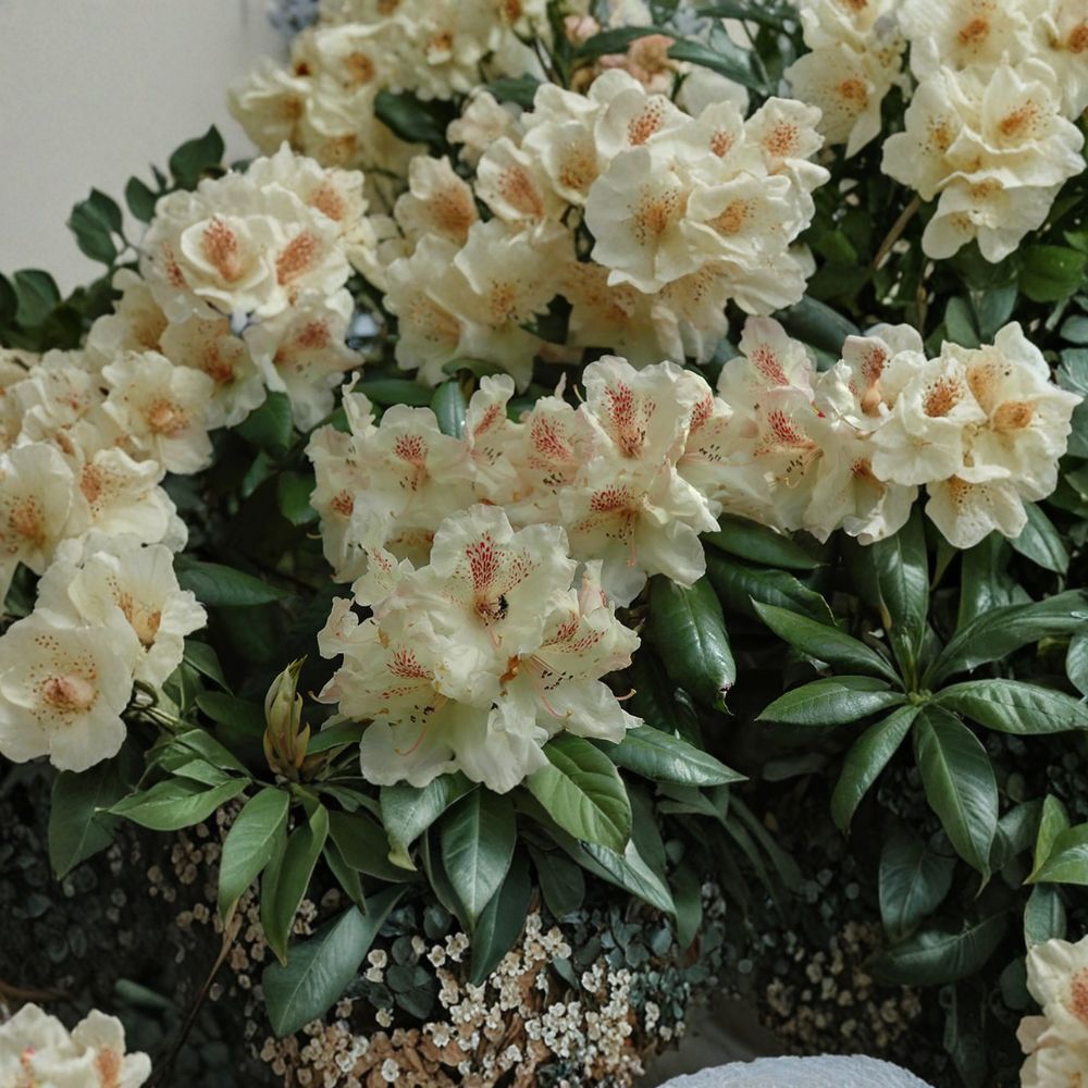 Rhododendron ‘Mrs. Betty Robinson’ Live Evergreen Shrub | Yellow & Red Blooms | Hardy Landscape Plant | #2 Container Grown