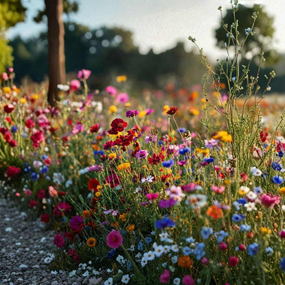 Wildflower Seed Mix – 1000 Seeds, Pollinator Blend for Hummingbirds & Butterflies, Annual & Perennial Flowers, Easy to Grow Garden
