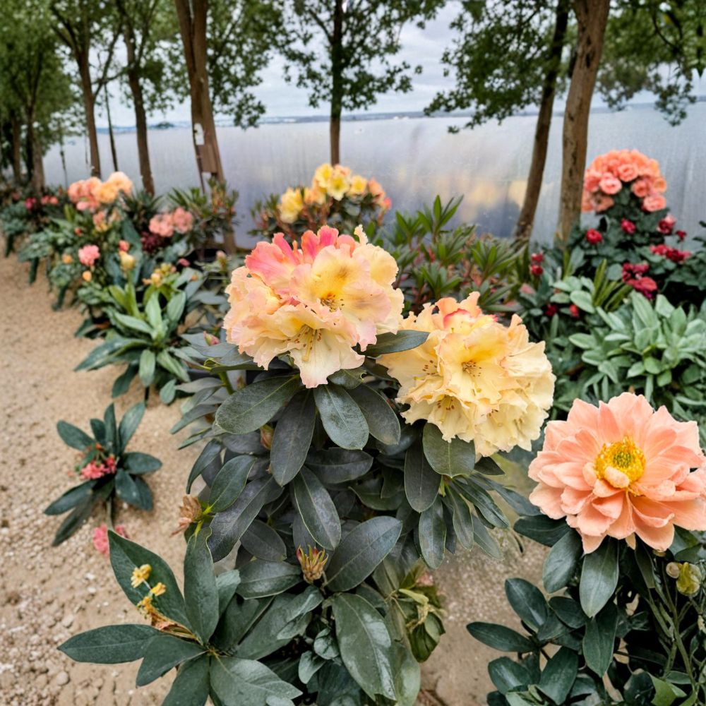 Rhododendron ‘Horizon Monarch’ Live Evergreen Shrub | Yellow Pink Cream Blooms | Hardy Award-Winning Plant | #2 Container Grown