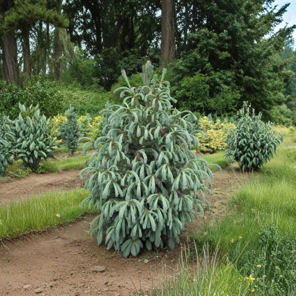 Blue Magoo Engelmann Spruce – Live Weeping Evergreen Conifer in 1 Gallon Pot | Picea engelmannii Blue Spruce