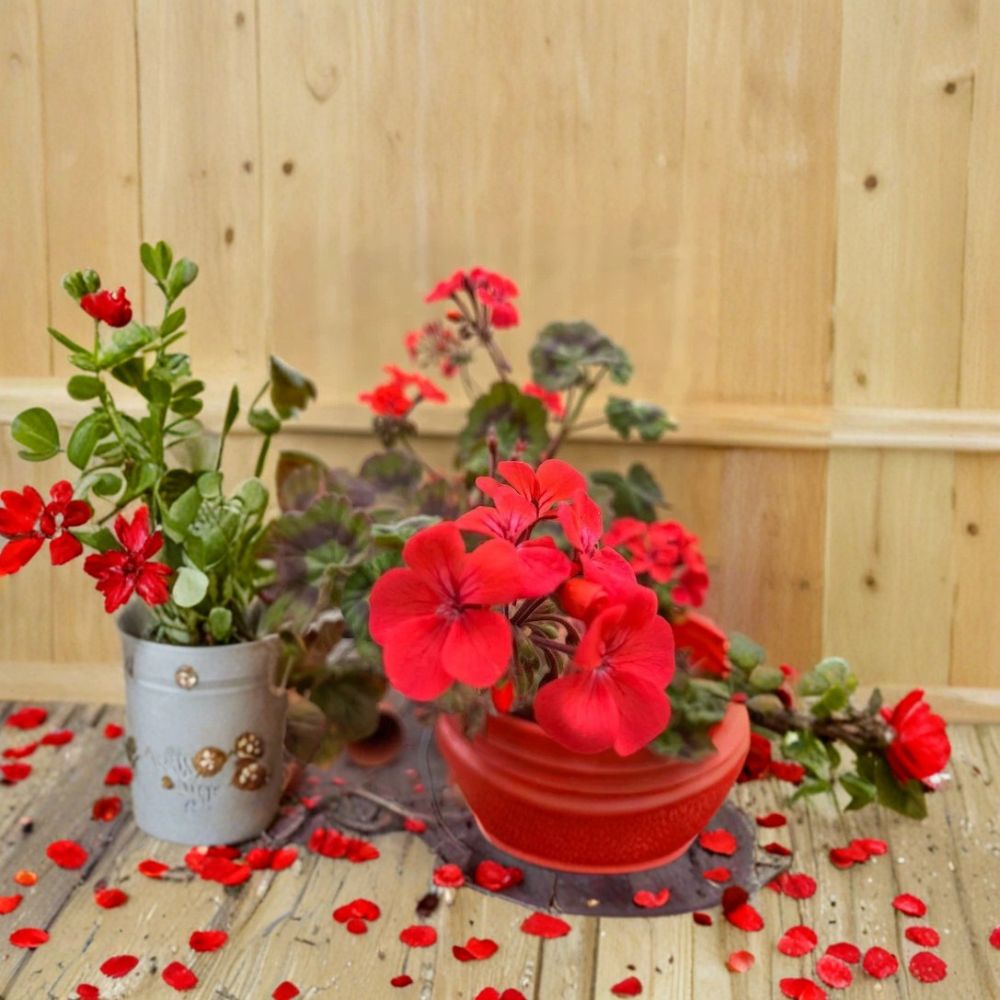 Deep Red Geranium Live Plant – Evergreen Pelargonium for Patio & Container, Hardy Flowering Plant, Easy Care Red Blooms
