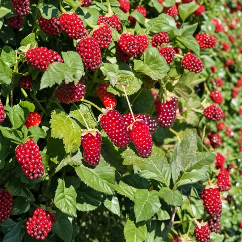 Rubus x ‘Loganberry’ Live Berry Plant | Thornless Loganberry Vine | Hybrid Raspberry Blackberry | Container Grown 6–12 Inches