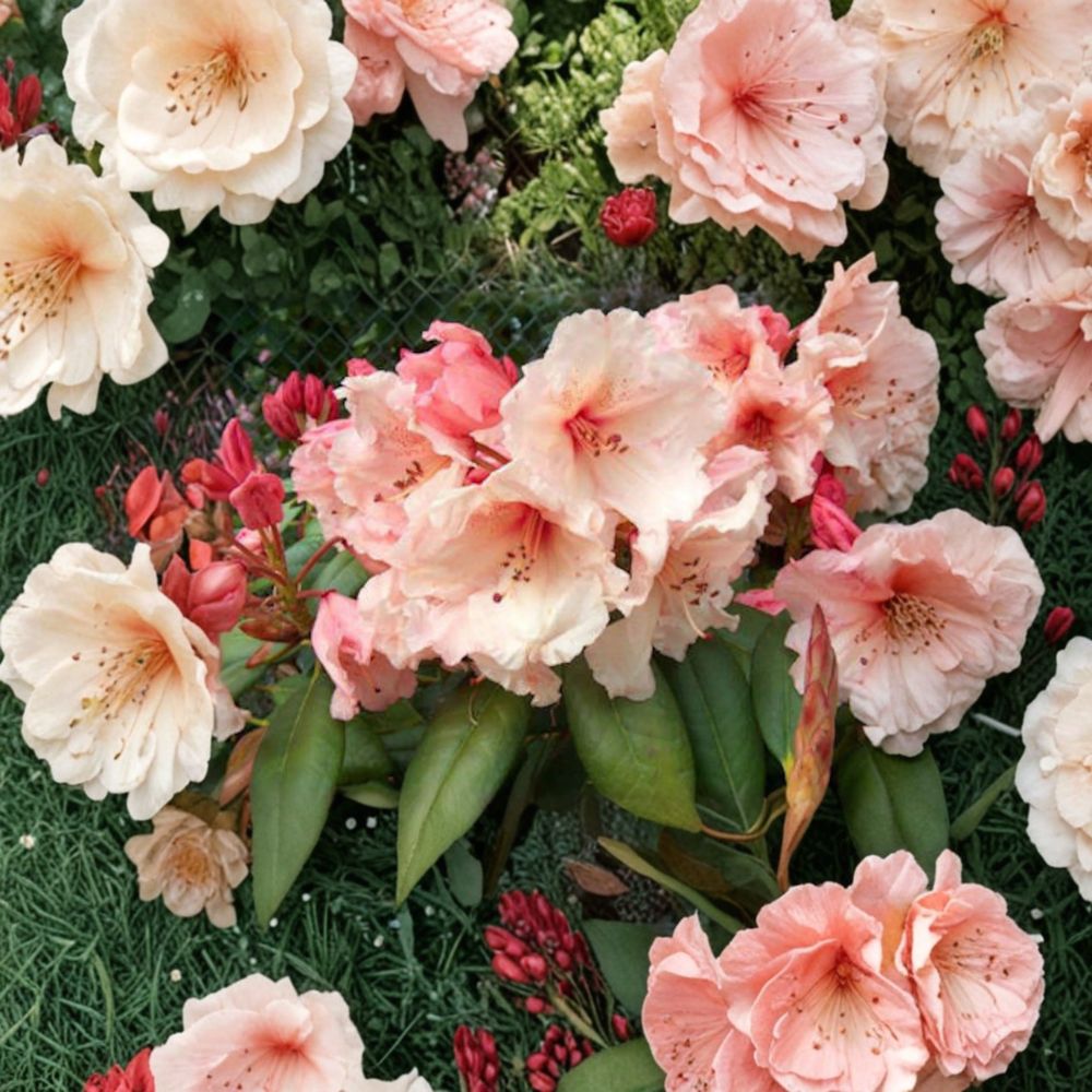 Virginia Richards Rhododendron – Live Evergreen Shrub #3 Size, Peachy Pink Spring Blooms, Hardy to 0°F, Compact Landscape Plant