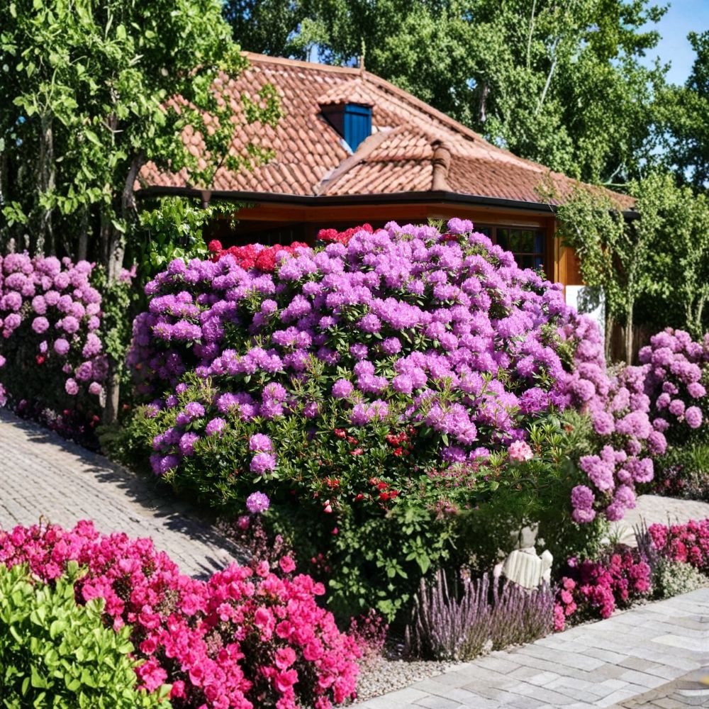 Catawbiense Grandiflorum Rhododendron – Live Evergreen Shrub, Bright Purple Blooms, Hardy to -10°F, Field Grown, Large Landscape Plant