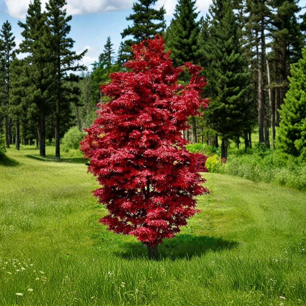 Acer palmatum ‘Twombly’s Red Sentinel’ Live Japanese Maple Tree – Columnar Red Ornamental Acer in #1 Container