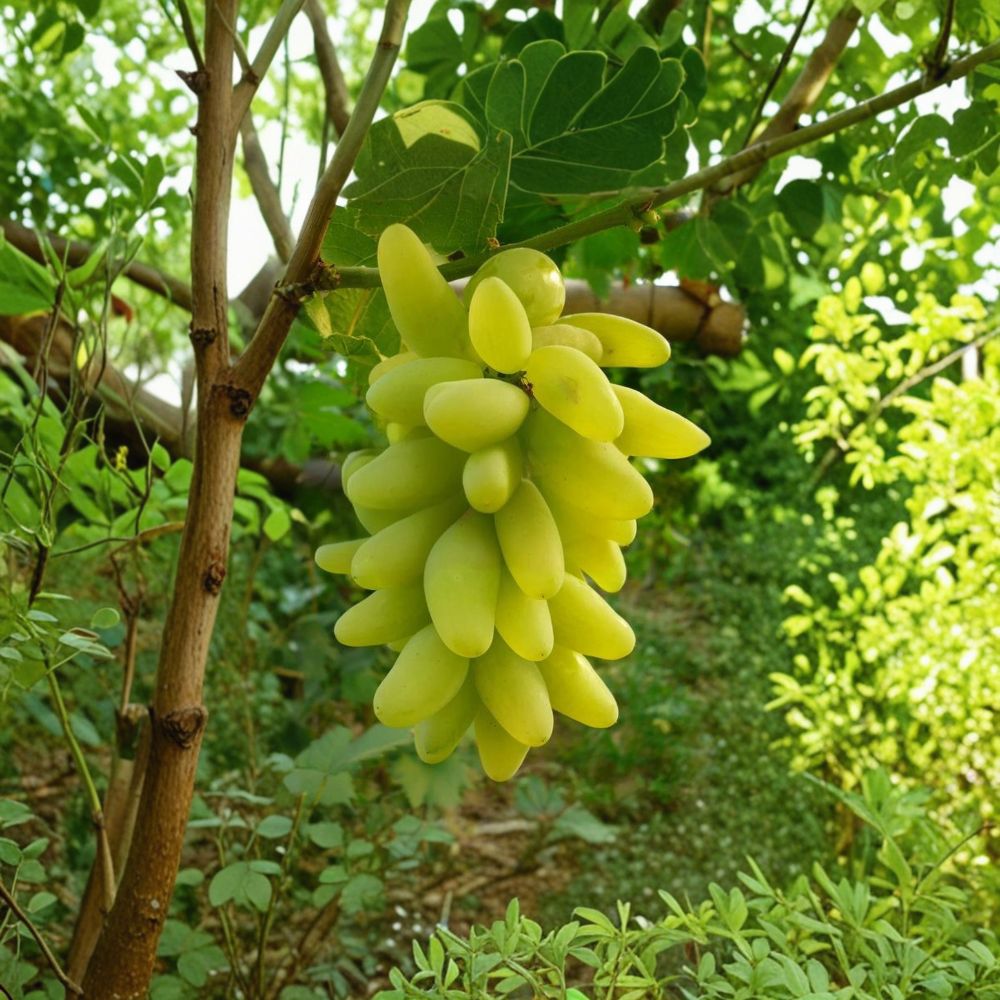 Gold Finger Grape Vine – Live Grafted Bare Root Plant, Japanese Table Grape, Sweet Fruit Vine, 16–18 Inch
