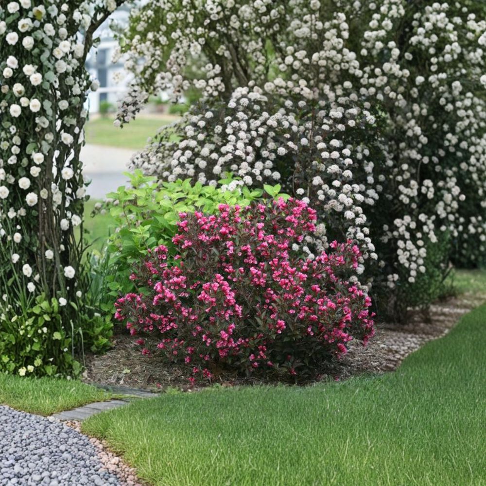 Weigela ‘Wine & Roses’ Live Flowering Shrub | Pink Blooms & Dark Purple Foliage | Proven Winners | #3 Container Grown