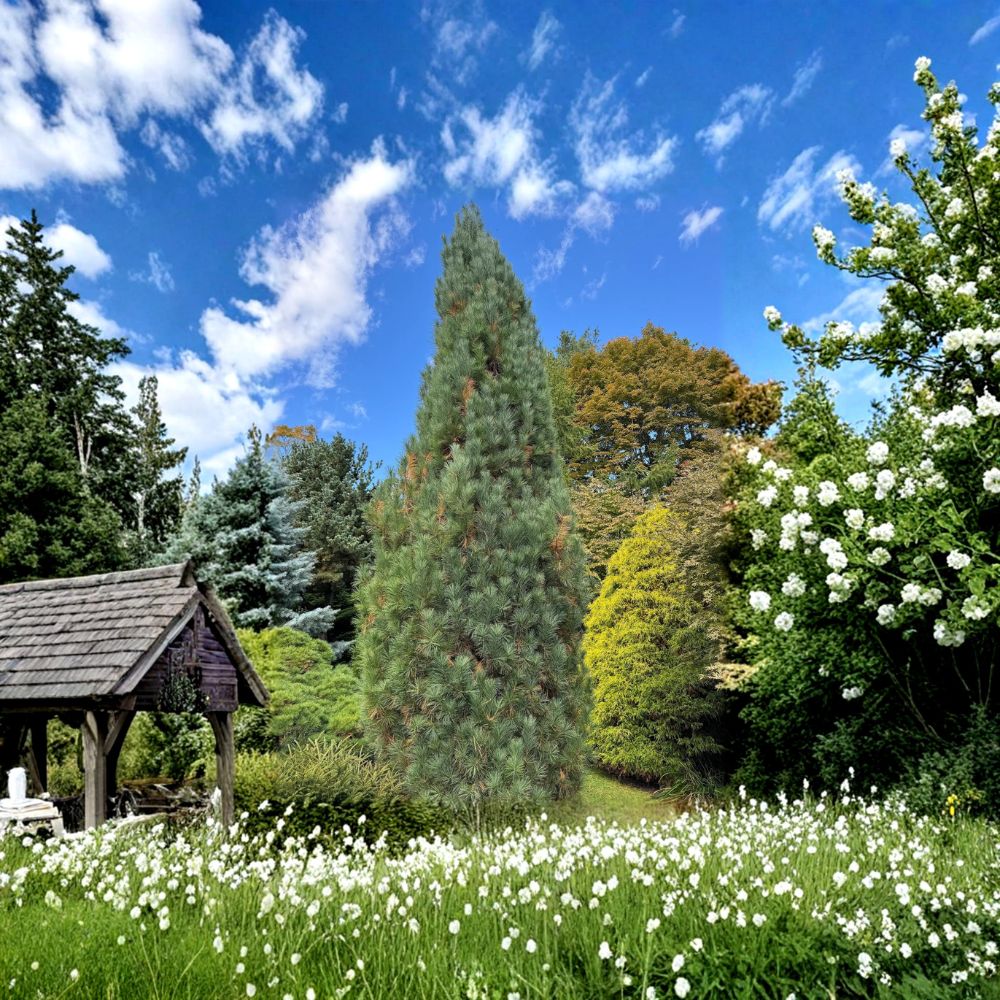 Stowe Pillar Eastern White Pine – Live Evergreen Conifer, 12 Inch Tall, 1 Gallon Pot, Pinus strobus Narrow Columnar Pine