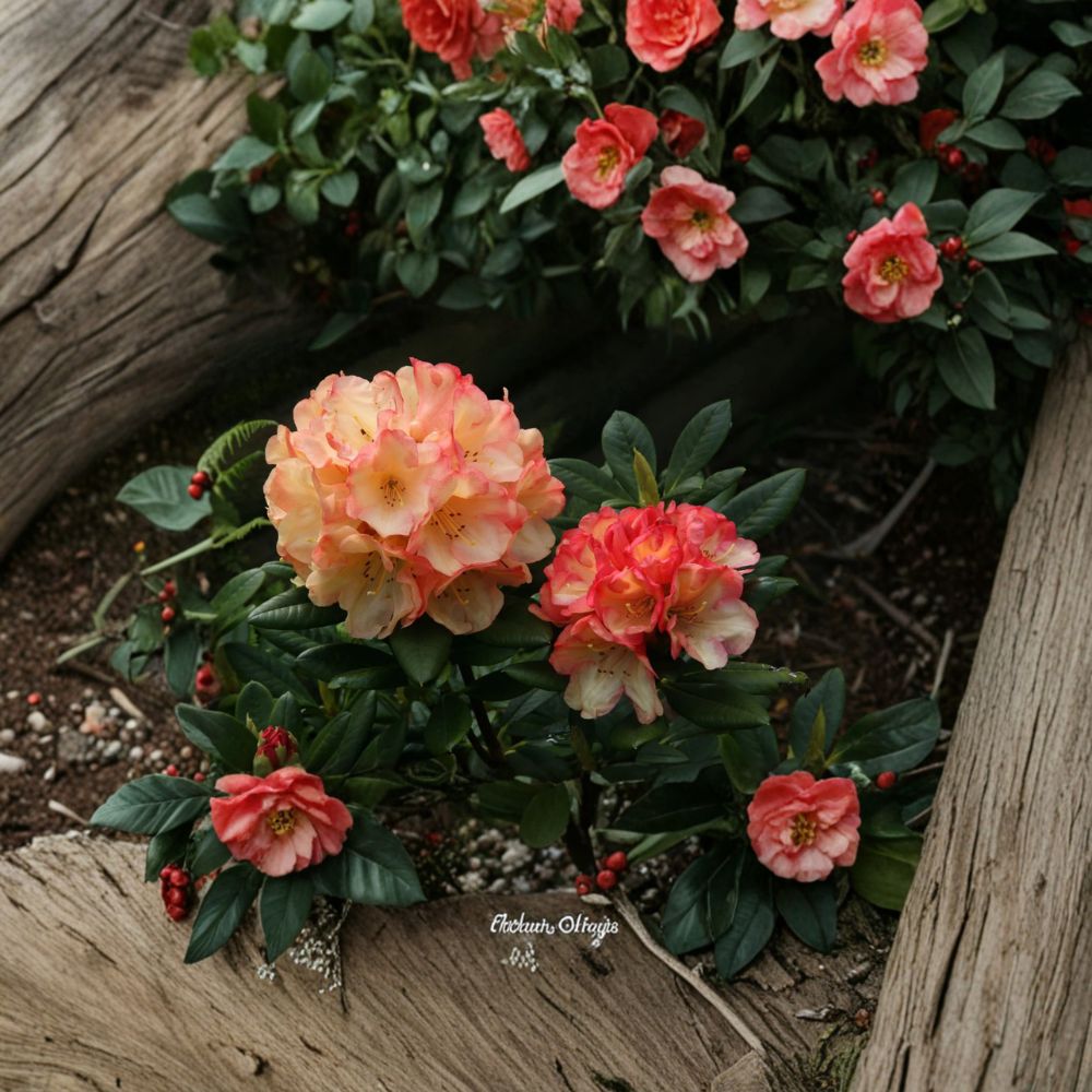Rhododendron ‘Seaview Sunset’ Live Evergreen Shrub, Orange & Yellow Blooms, Compact Award-Winning Plant, Container Grown