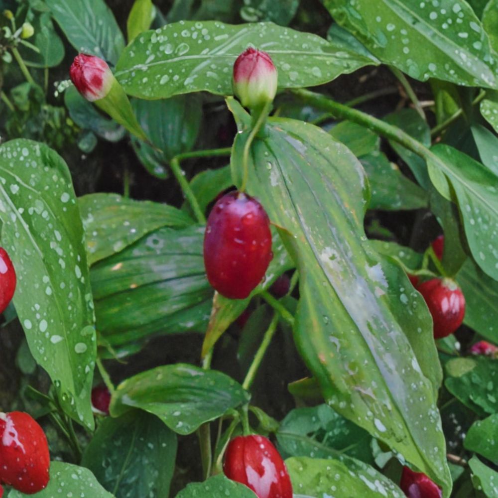 Watermelon Berry Live Root Clump – Streptopus amplexifolius, Alaska Native Edible Perennial for Woodland Gardens, Shade-Loving, Cold Hardy Plant