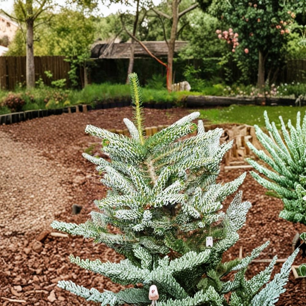 Abies koreana 'Frosty' Korean Fir Live Plant 1 Gallon Pot White Green Evergreen Conifer Landscape Specimen