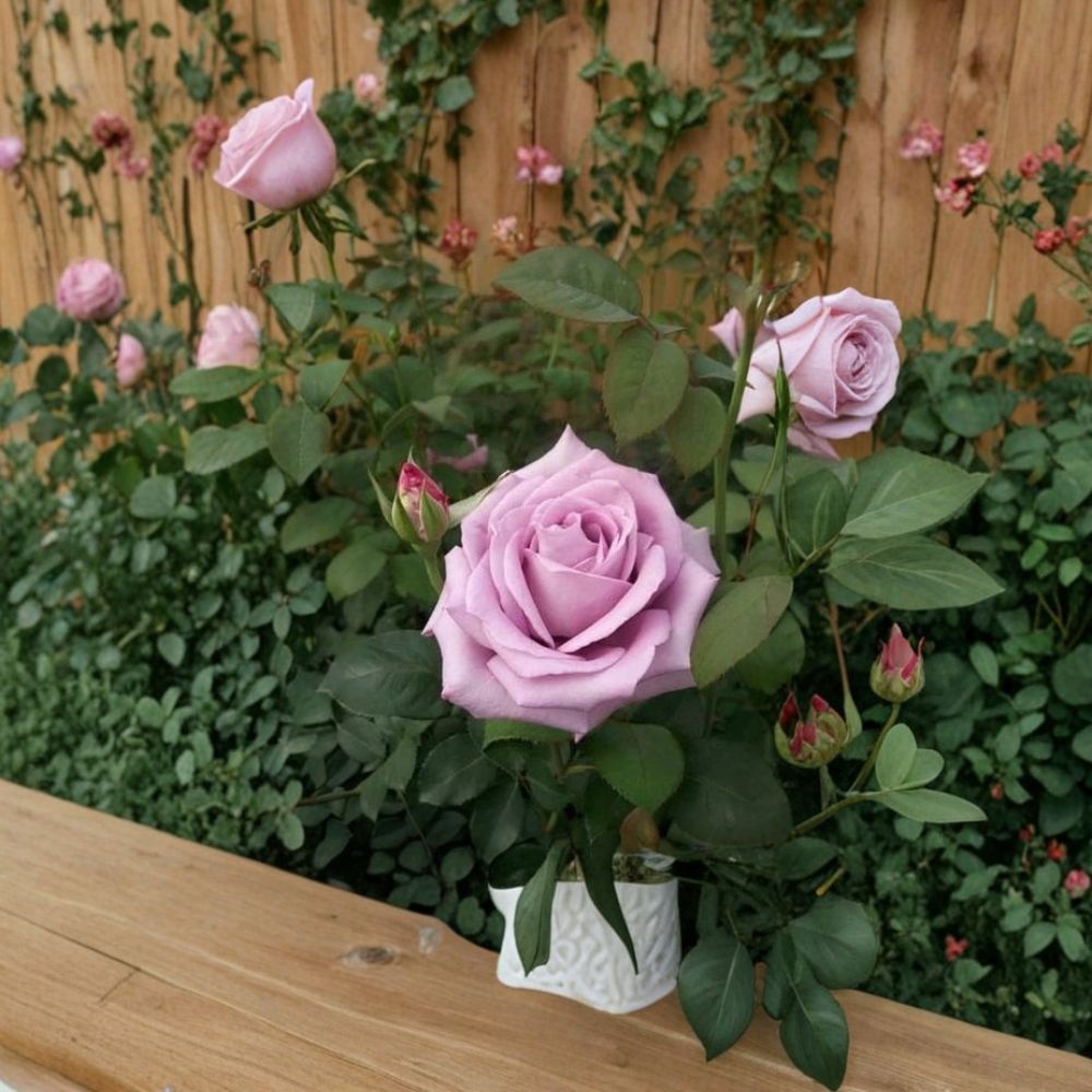 Blue Girl Rose – Hybrid Tea Live Plant | 3 Gallon Mauve Lavender Fragrant Rose Bush | Garden Favorite Rosaceae