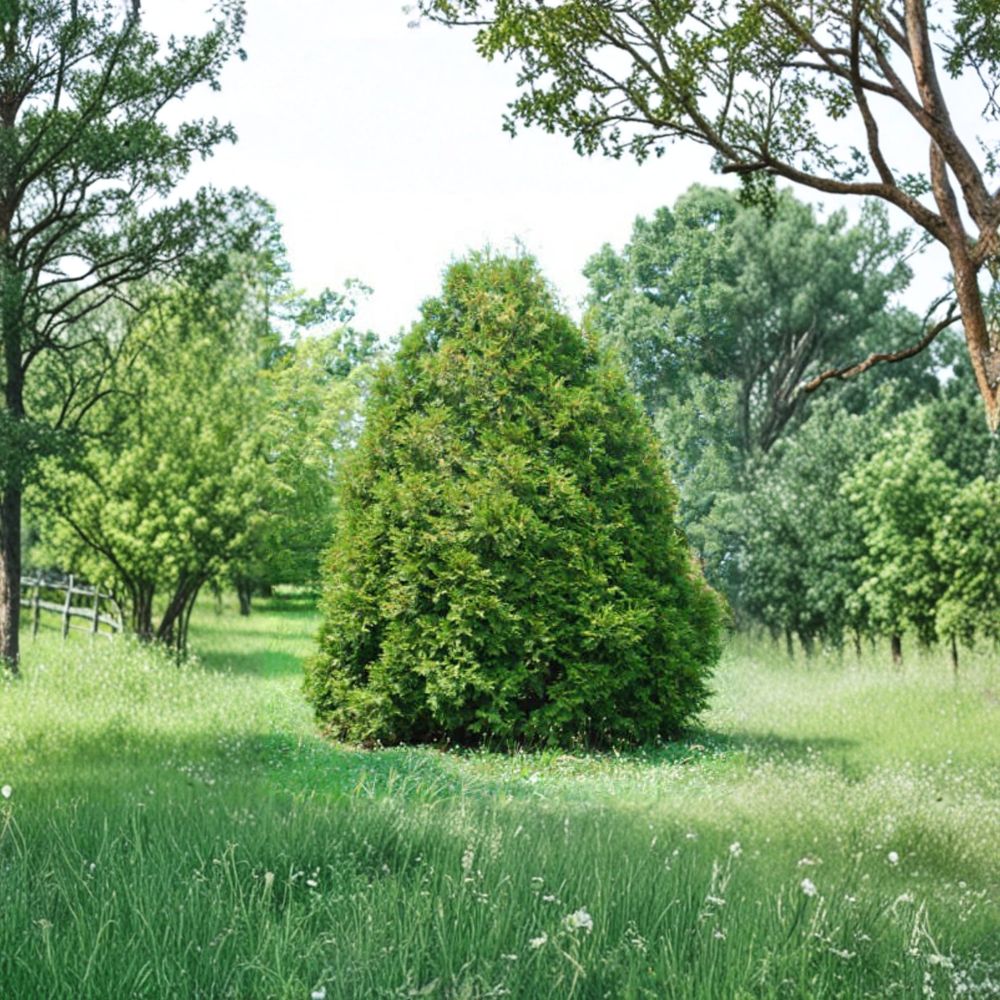 Thuja occidentalis 'Elegantissima' – Evergreen Arborvitae Live Plant Quart Pot, Golden-Tipped Foliage, Privacy Tree, Hardy Landscape Conifer