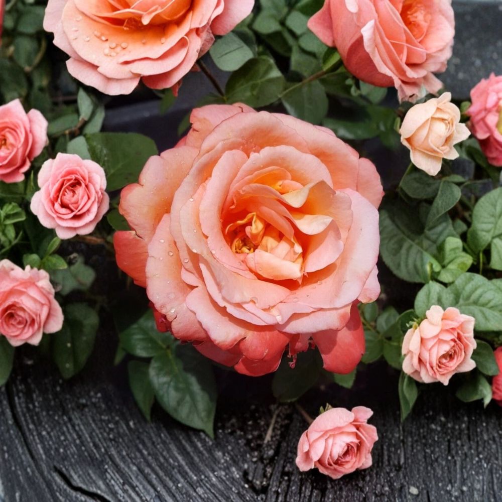 Voodoo Rose Hybrid Tea Live Plant 1 Gallon – Orange Yellow Fragrant Blooms, Garden & Landscape Friendly Rosa