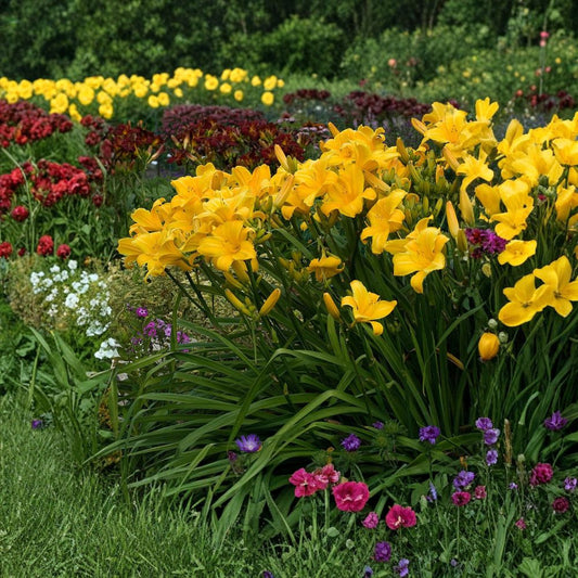 Hemerocallis Buttered Popcorn Daylily – 3 Bare Root Plants, Fragrant Butter Yellow Blooms, Reblooming Perennial, Hardy Garden Favorite