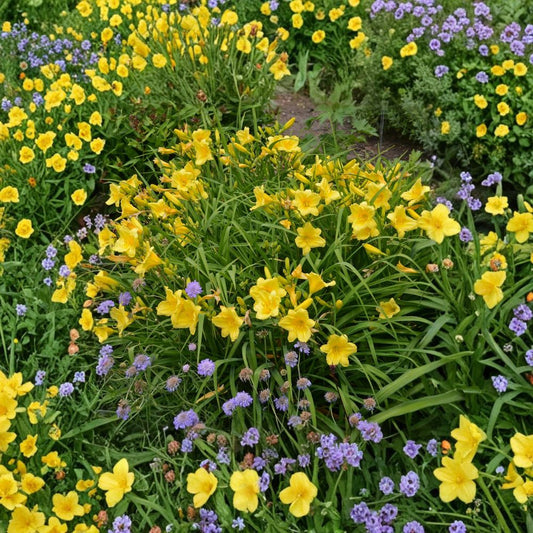 Hemerocallis 'Happy Returns' Daylily – 3 Bare Root Plants, Reblooming Yellow Perennial Flower, Grade #1 Roots, Fragrant Garden Favorite