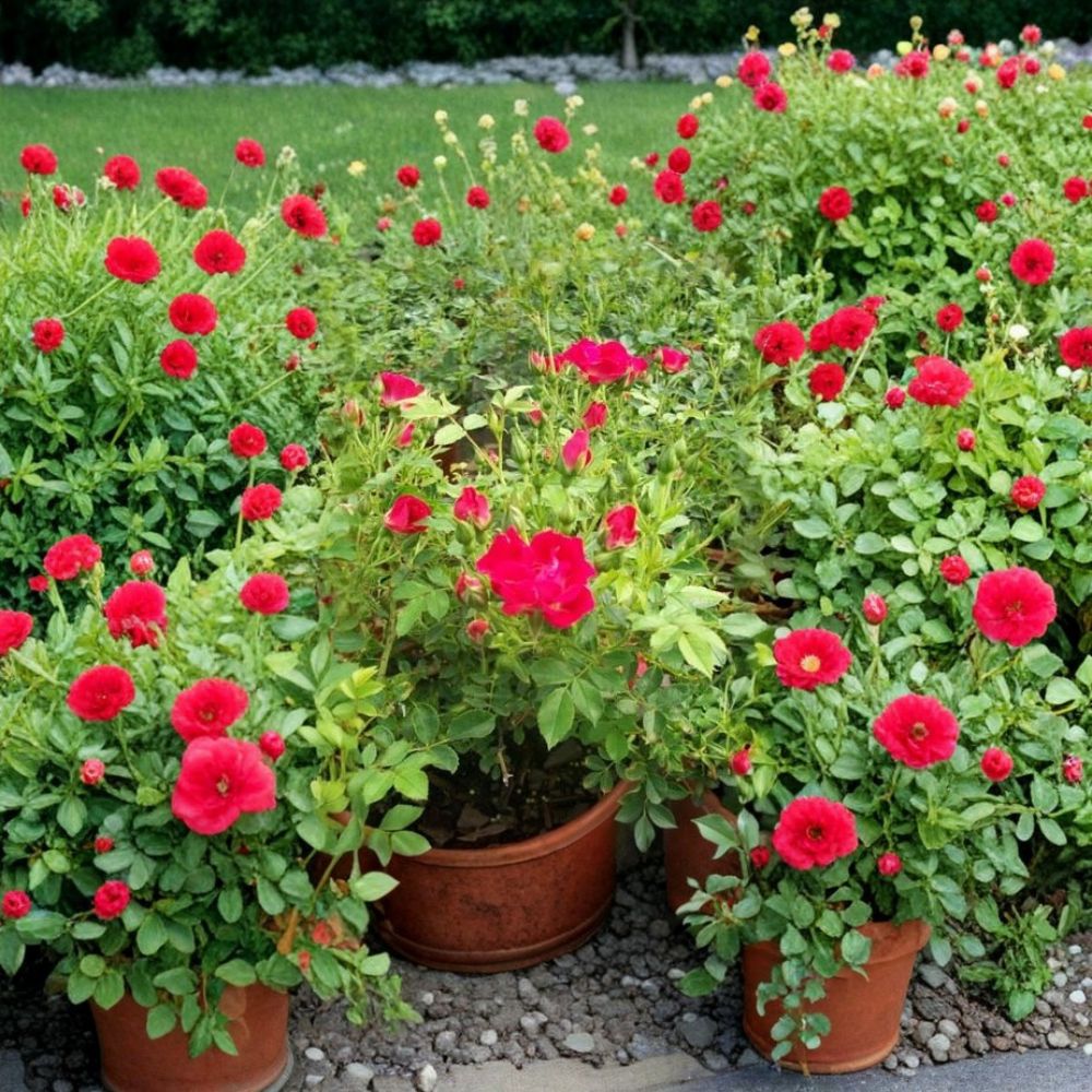Red Drift Rose Live Plant – 3 Gallon Groundcover Rose Bush, Disease Resistant, Repeat Bloomer, Small Garden Landscape Rose, Rosa ‘Red Drift’