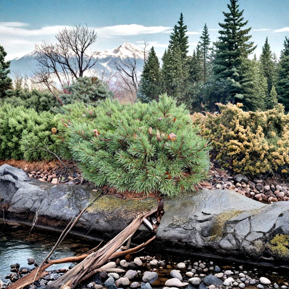 Dwarf Scotch Pine Live Plant | 8-Inch Miniature Evergreen Conifer | Pinus sylvestris 'Jeremy' in 1-Gallon Pot for Rock Gardens and Small Landscapes