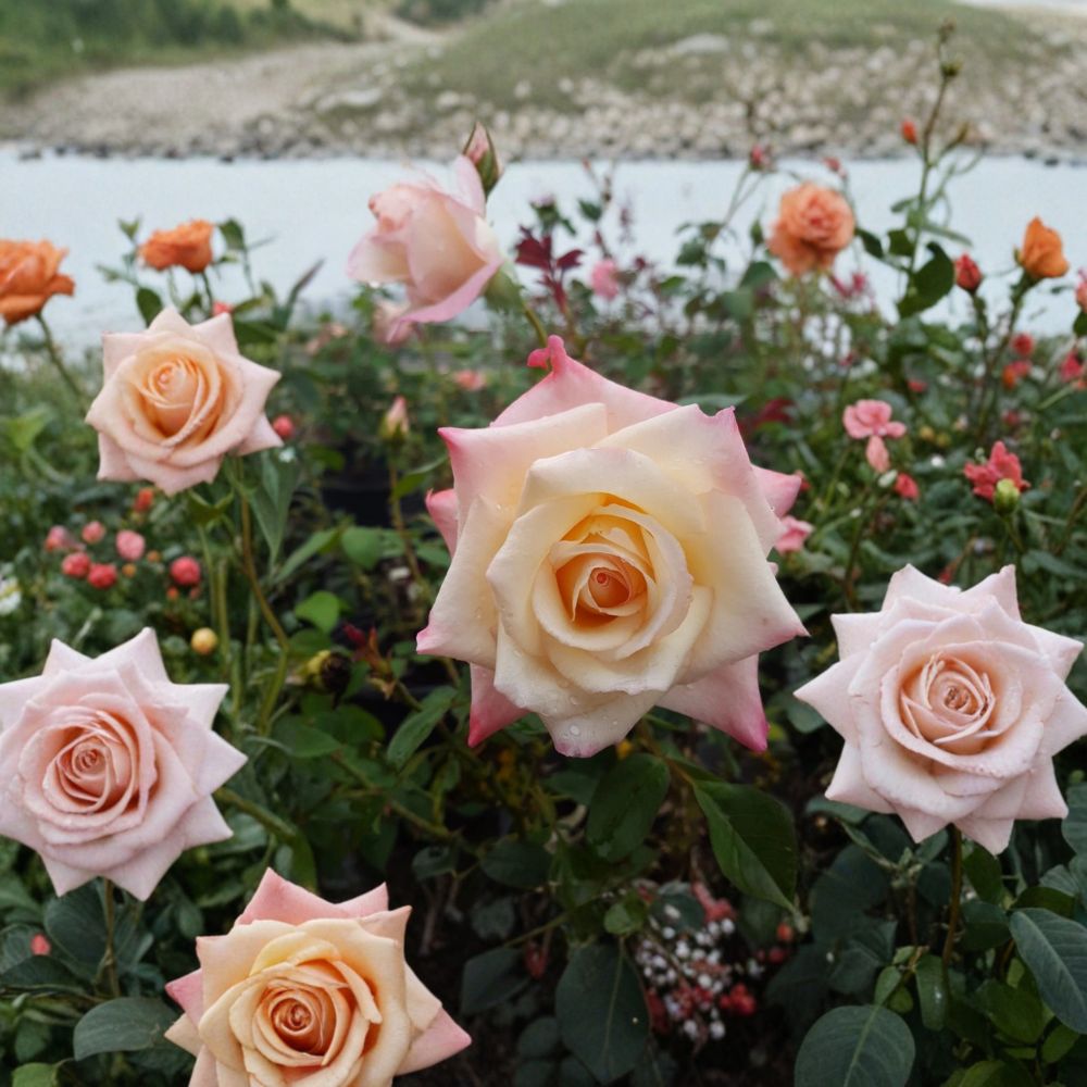 Peace Rose Live Plant – Rosa Hybrid Tea 3 Gallon | Yellow Pink Blooming Garden Rose | Award-Winning Flowering Rose Plant
