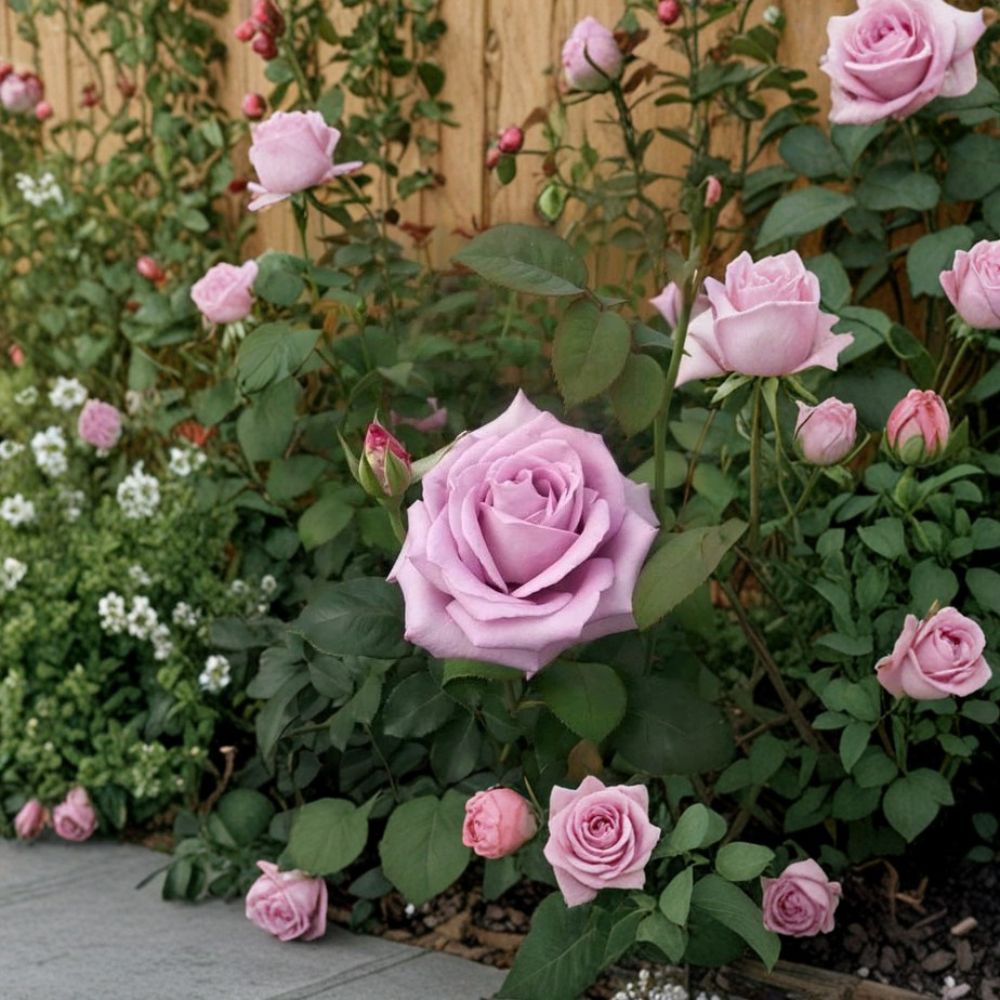 Blue Girl Rose – Hybrid Tea Live Plant in 5 Gallon Container, Mauve Lavender Fragrant Blooms, Garden Rose Bush, Rosa ‘Blue Girl’