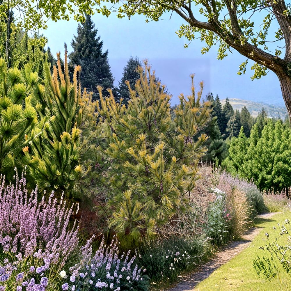 Pinus strobus 'Louie' Eastern White Pine Live Plant 18 Inches Tall Golden Evergreen Conifer in 1 Gallon Pot for Garden & Landscape