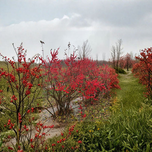 Ilex verticillata Maryland Beauty Female Winterberry Live Shrub 12 Inches Red Berries Native Garden Plant