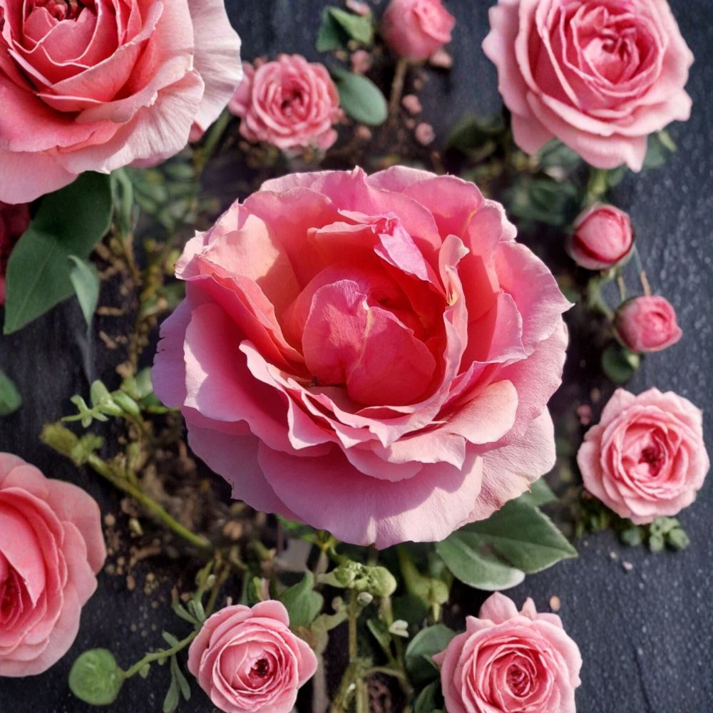 Princesse de Monaco Rose – Live Grandiflora Rose Plant, Pink & Cream Blooms, 1 Gallon, Garden Flowering Shrub, Full Sun, Rosa x hybrida