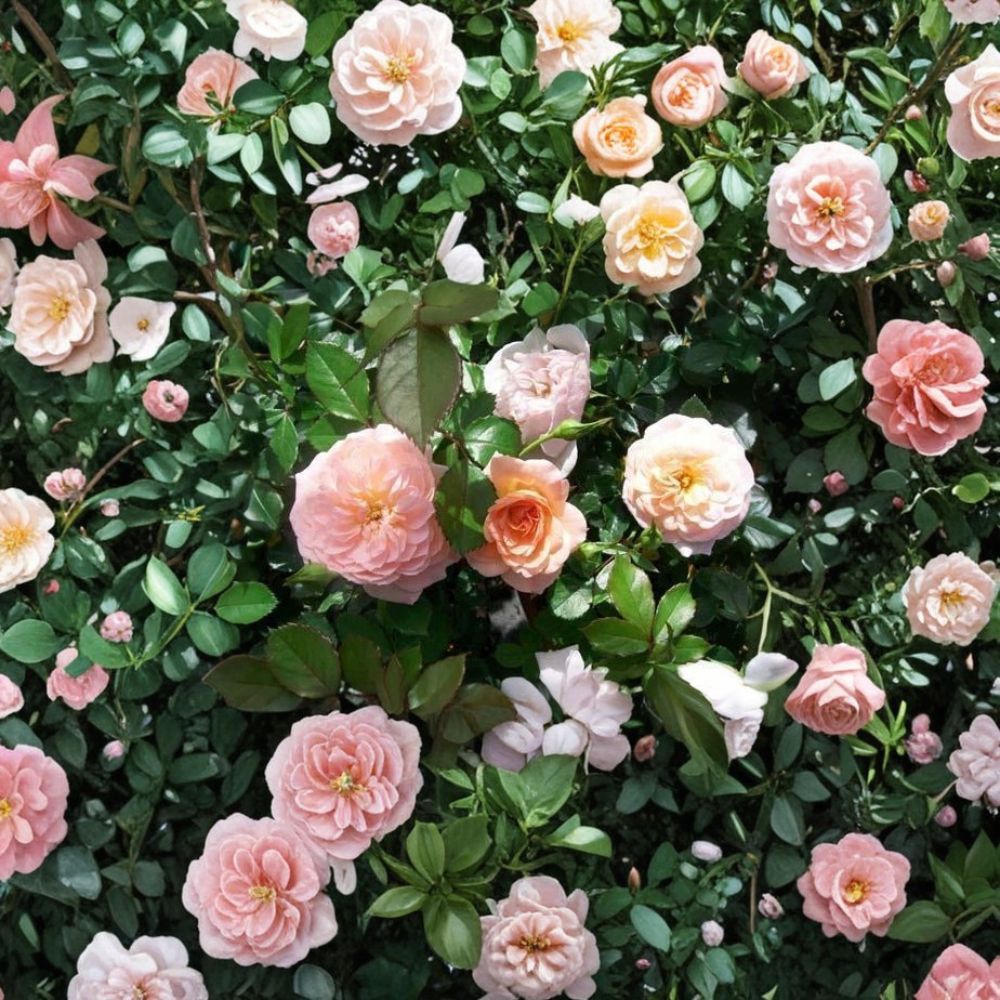 Apricot Drift® Rose – Rosa hybrida Live Plant, 3 Gallon Groundcover Rose Bush, Disease-Resistant, Easy to Grow Landscape Rose