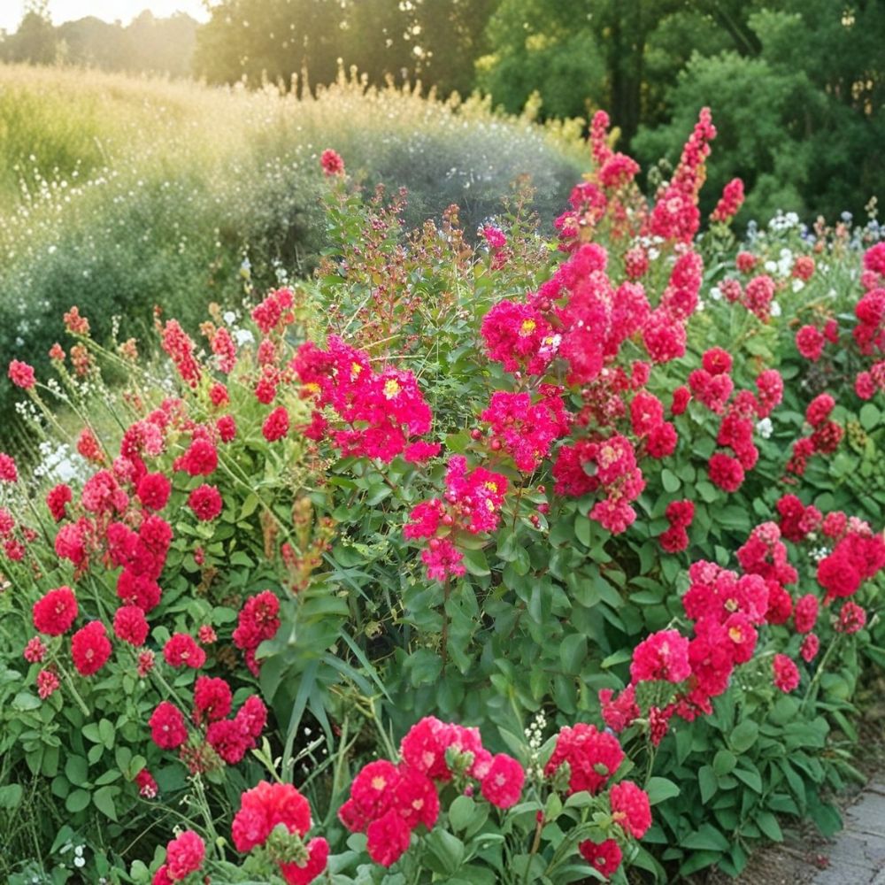 Dynamite Crape Myrtle Tree – Lagerstroemia indica Live Plant | 4–6 Feet Tall | Deep Red Blooms | Flowering Landscape Tree