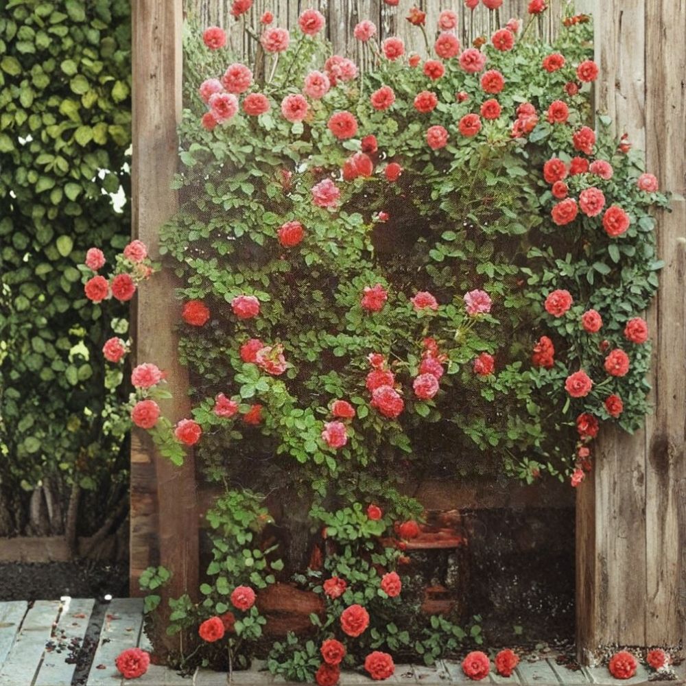 Climbing Rose Plant 2 Gallon | America Rose | Live Rooted Garden Climber | Easy to Grow Trellis Flowering Plant