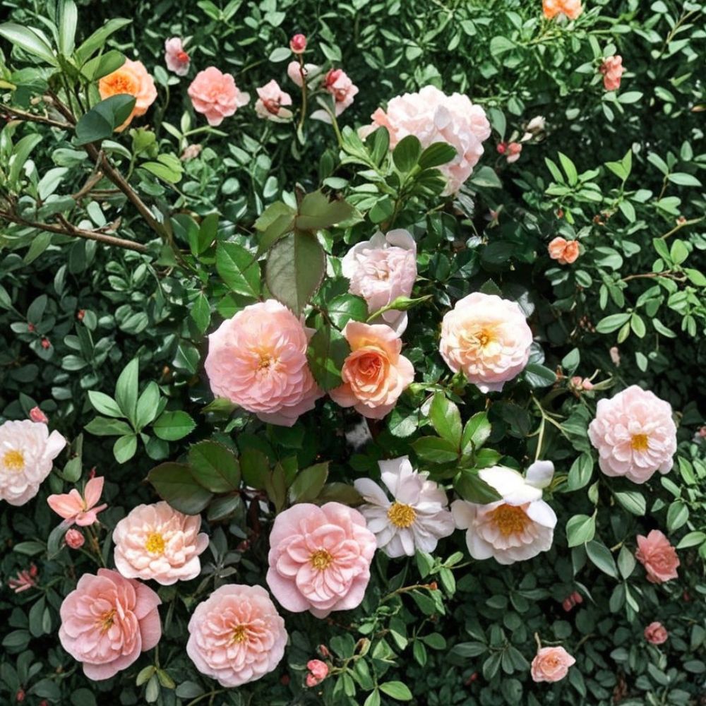 Apricot Drift® Rose – Rosa hybrida Live Plant, 5 Gallon Groundcover Rose Bush, Disease Resistant, Easy to Grow Landscape Rose