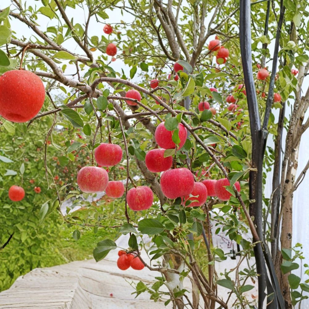 Fuji Apple Tree Bare Root – Malus domestica ‘Fuji’ – Sweet Crisp Fruit Tree – Patio & Backyard Friendly – M7 Rootstock