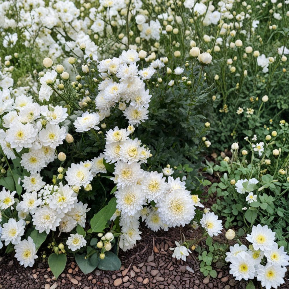 White Chrysanthemum Plants – Live Potted Mums 2-Pack | Perennial Garden Flowers with White Blooms | Easy to Grow Patio & Garden Plants