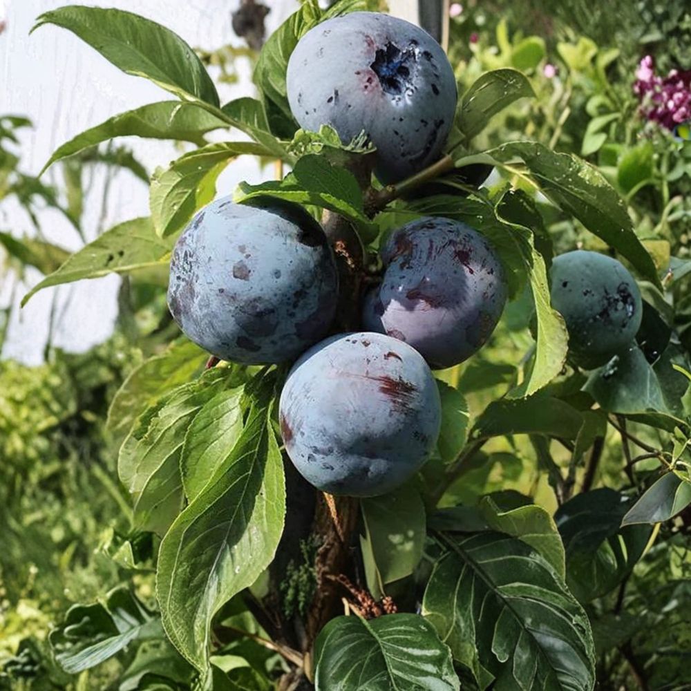 Catalina Plum Tree – Live Prunus salicina Fruit Tree | Large Dark Purple Japanese Plums | Backyard Orchard Tree | Midseason Harvest