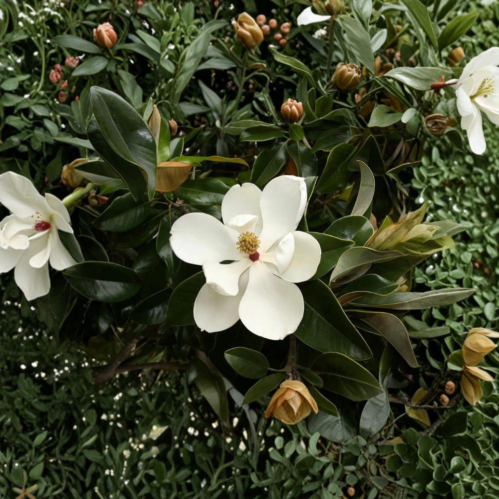 Southern Magnolia Tree – Live Plant in Pot, 6–8 Inch Starter, Evergreen Flowering Tree with Fragrant White Blooms, Magnolia grandiflora