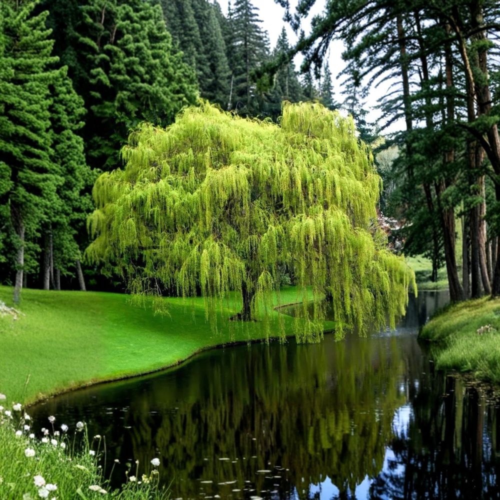 Corkscrew Willow Tree – Salix matsudana ‘Tortuosa’ Bare Root Live Plant – Curly Branch Ornamental Shade Tree
