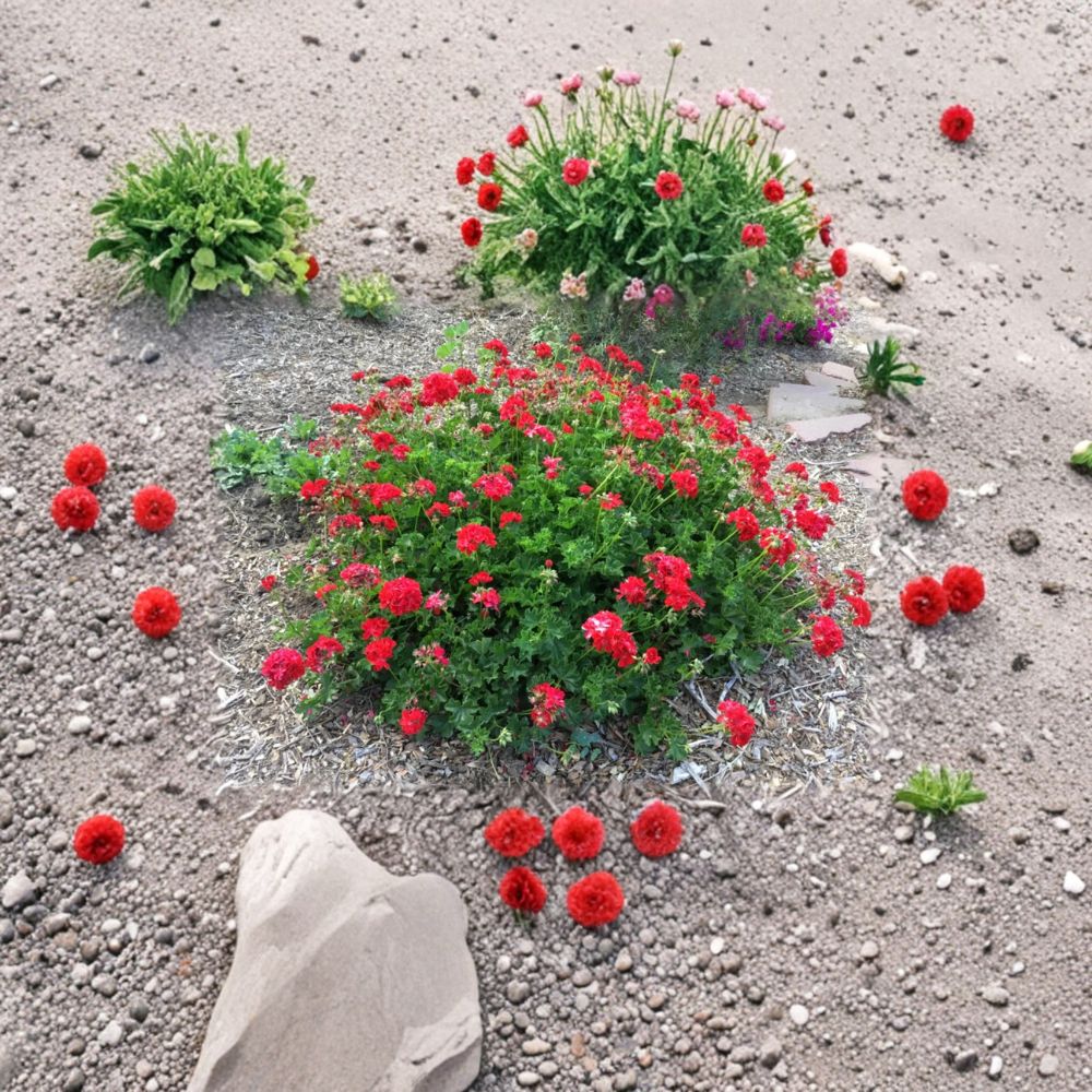 Geranium Mountie Red Pelargonium Sport Fresh Cuttings – Scarlet Double Blooms, Trailing Ivy Geranium, Sun & Shade Friendly