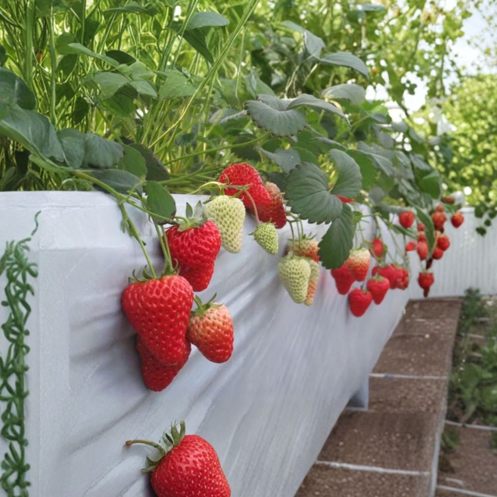 Benihoppe Strawberry Plants – 5 Pack Live Bare Root Fragaria × ananassa Japanese Premium Red Strawberries