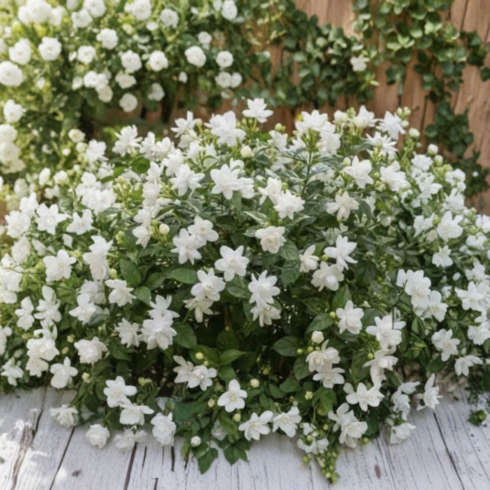 Arabian Jasmine Plant – Jasminum sambac Live Starter in Pot, Fragrant Indoor Outdoor Tropical Flowering Plant