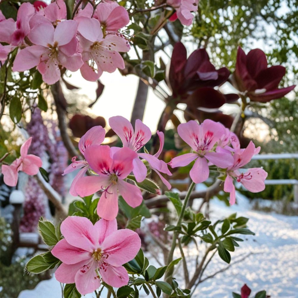 Fragrant Light Pink Geranium Cuttings – 3 Fresh Rooting Grafts for Garden, Patio, or Indoor Plants | Soft Pink Blooms